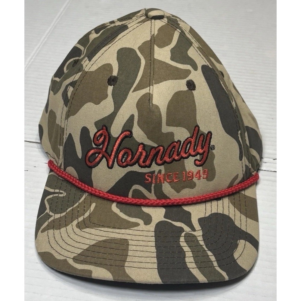 Hornady Camo Rope Hat Snapback Outdoor‎ Cap Since 1949 Logo Hunting